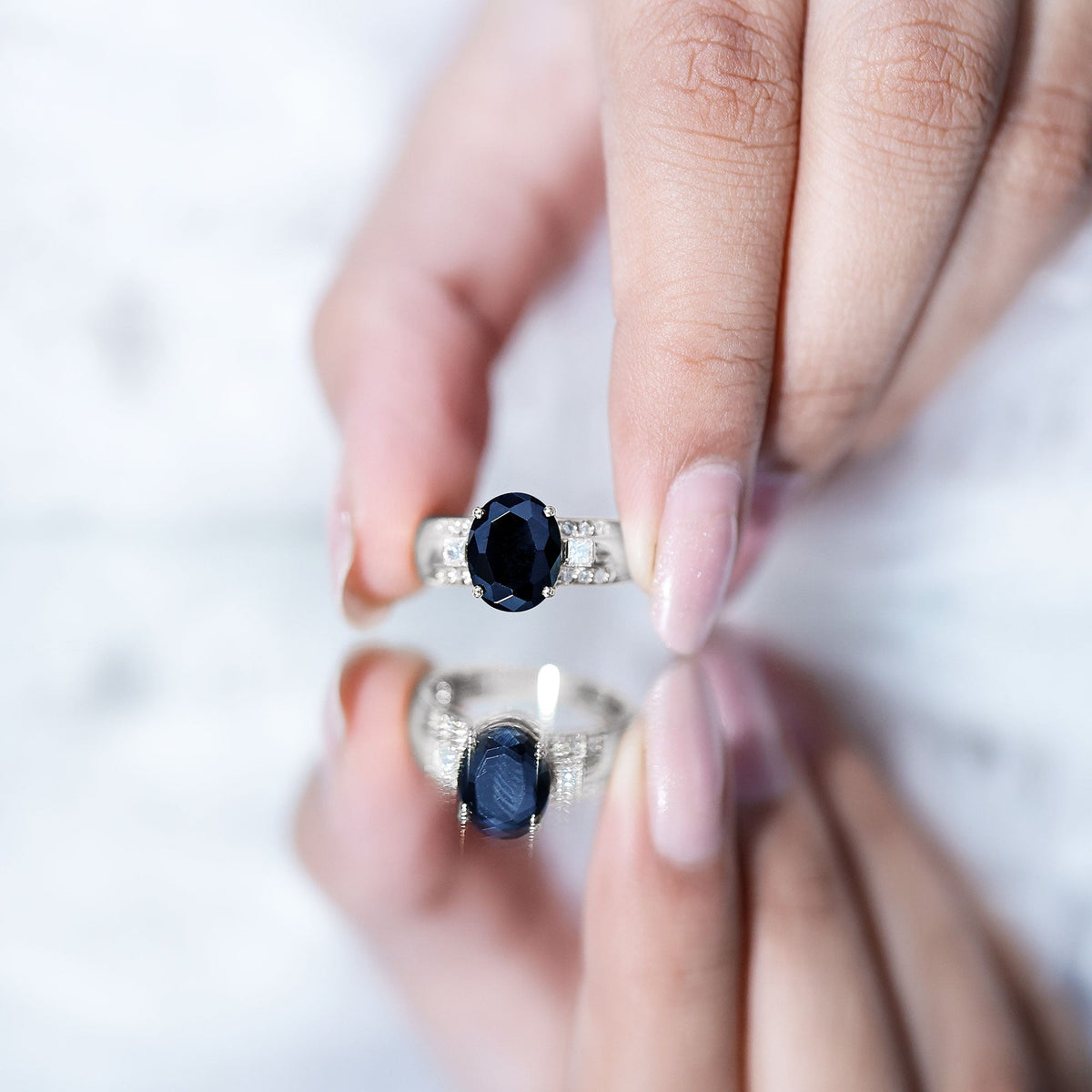 Certified 4.2 Carat Lab Grown Black and White Diamond Statement Engagement Ring