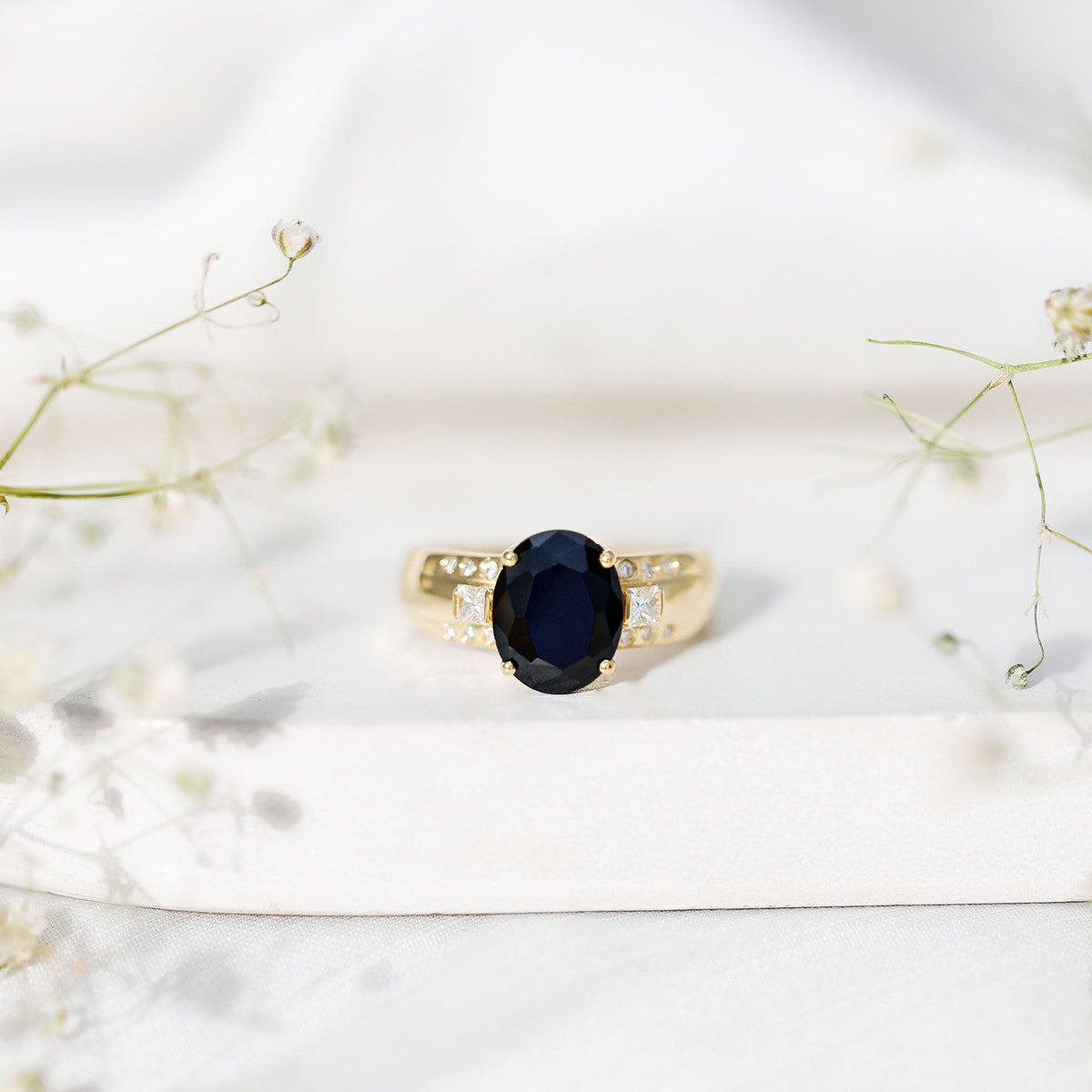 Certified 4.2 Carat Lab Grown Black and White Diamond Statement Engagement Ring