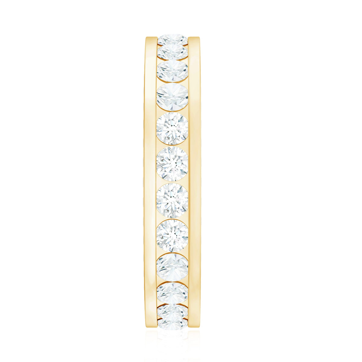 Certified Moissanite Eternity Ring in Channel Setting
