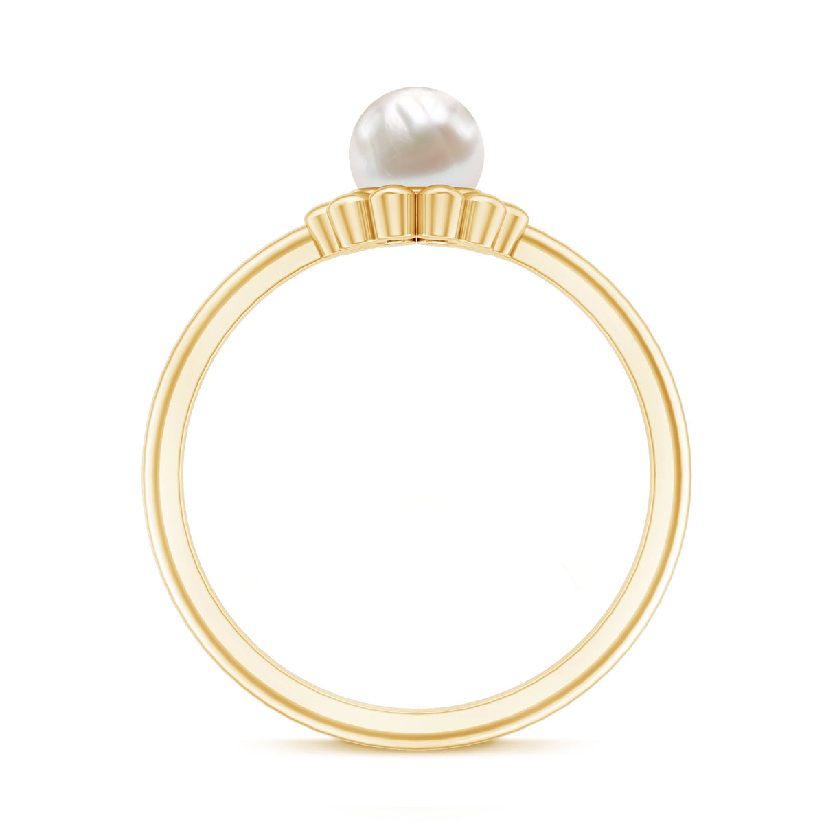 2 Carat Solitaire Freshwater Cultured Pearl Flower Ring