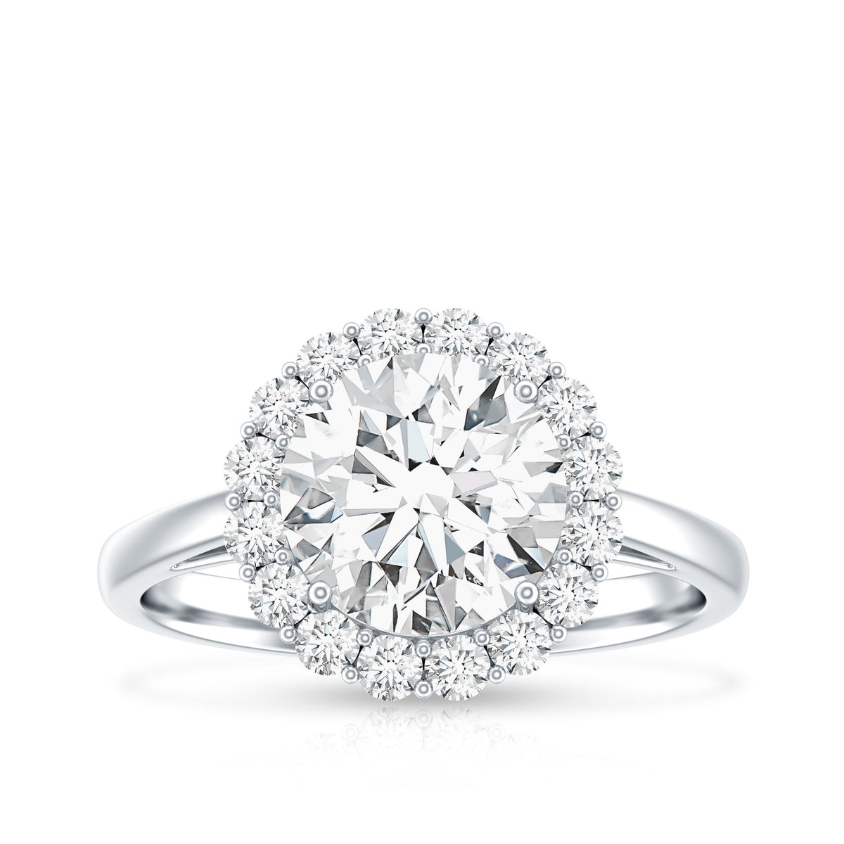 Classic Round Cut Moissanite Big Engagement Ring