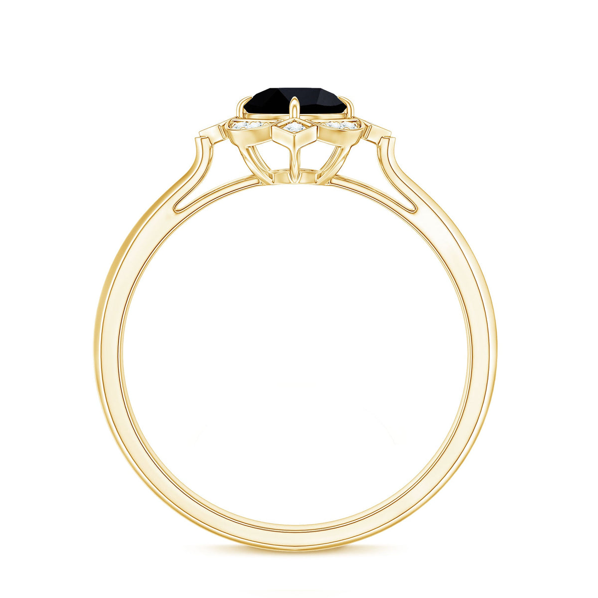 Vintage Lab Grown Black and White Diamond Engagement Ring