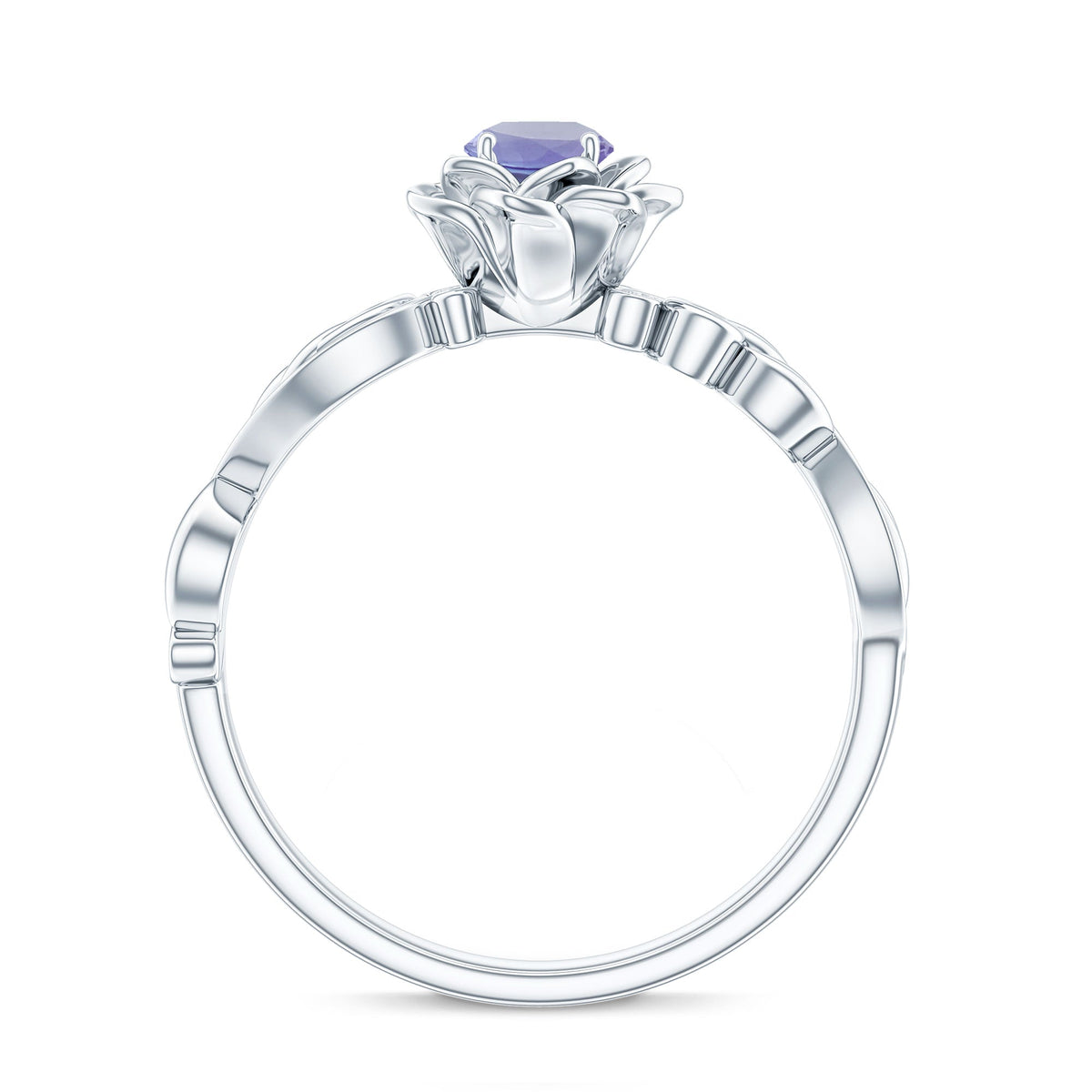 Nature Inspired Tanzanite Engagement Ring with Diamond