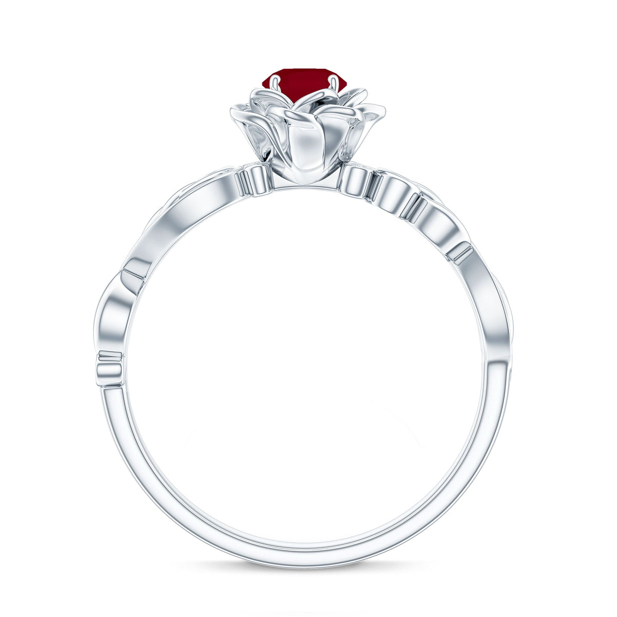 Nature Inspired 0.6 Carat Ruby Diamond Engagement Ring for Women