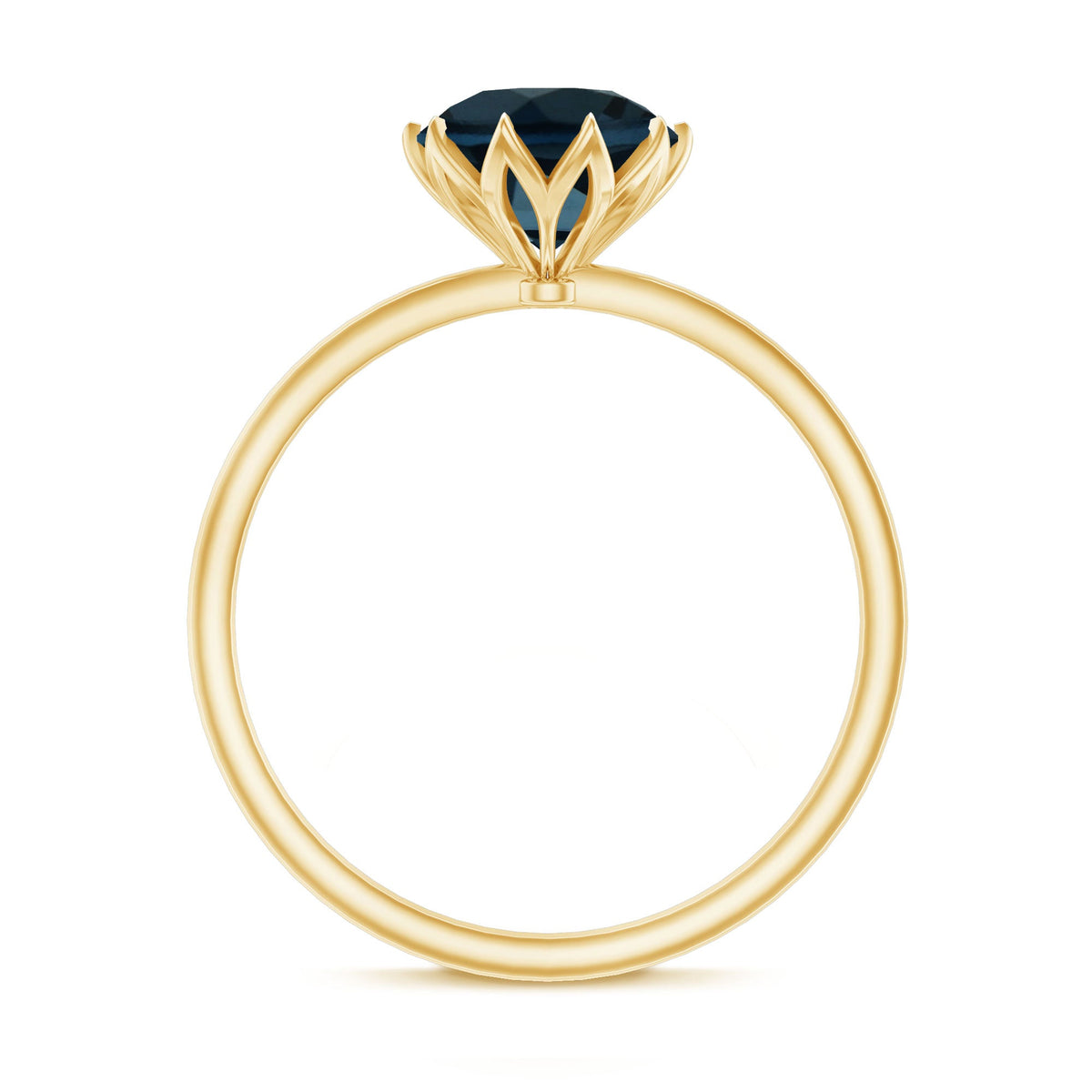 Lotus Basket Set Solitaire London Blue Topaz Engagement Ring