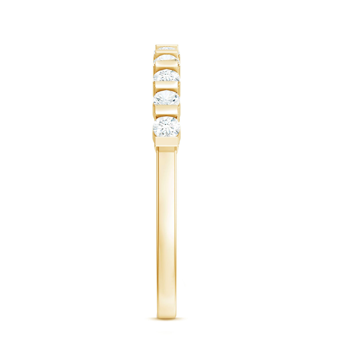 Minimalist Moissanite Half Eternity Stackable Ring