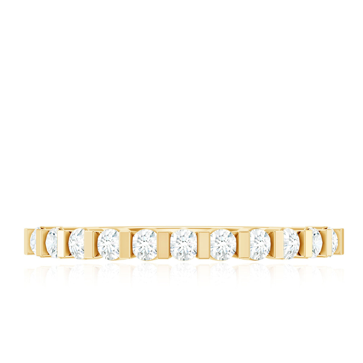 Minimalist Moissanite Half Eternity Stackable Ring