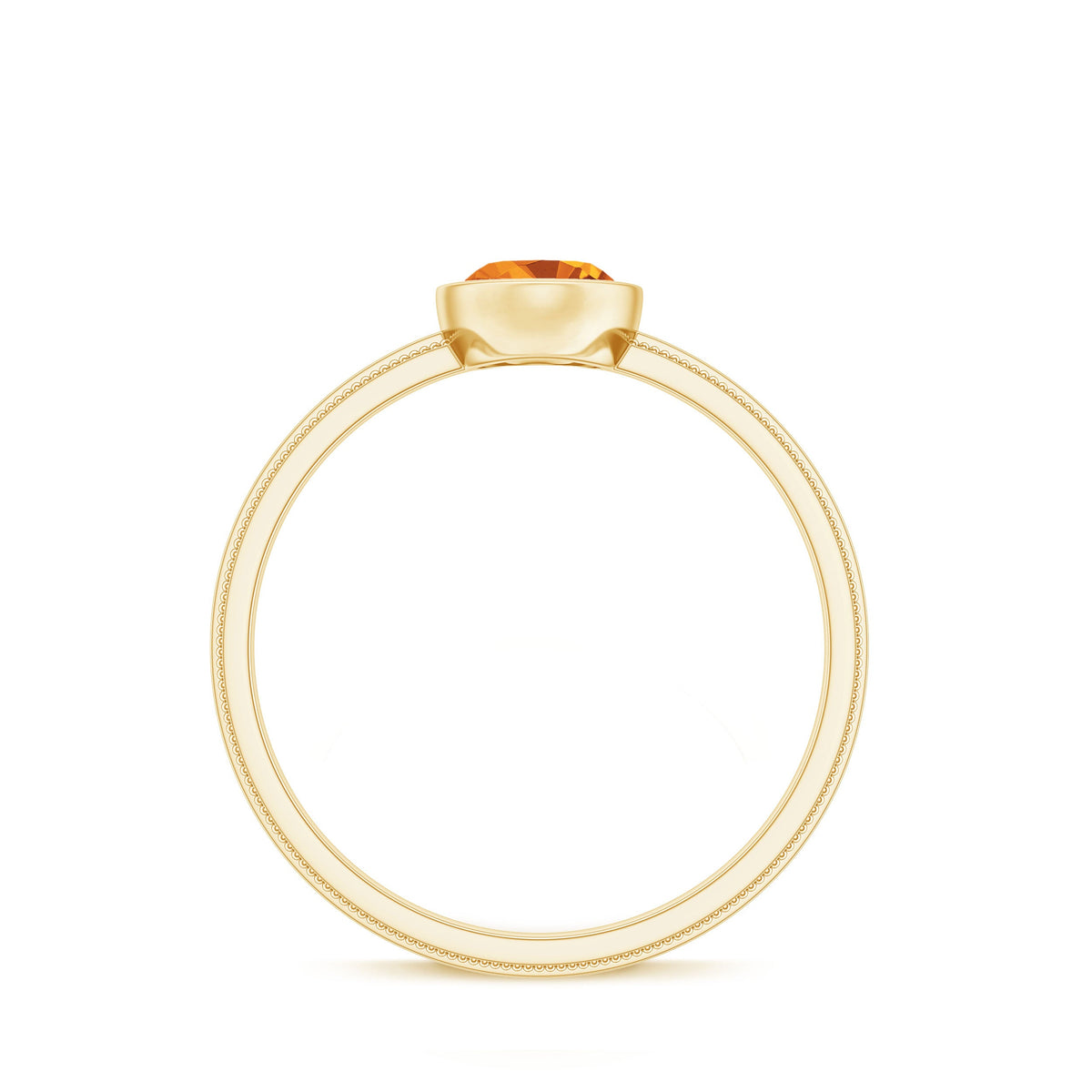Natural 1 Carat Citrine Oval Engagement Ring in Bezel Setting