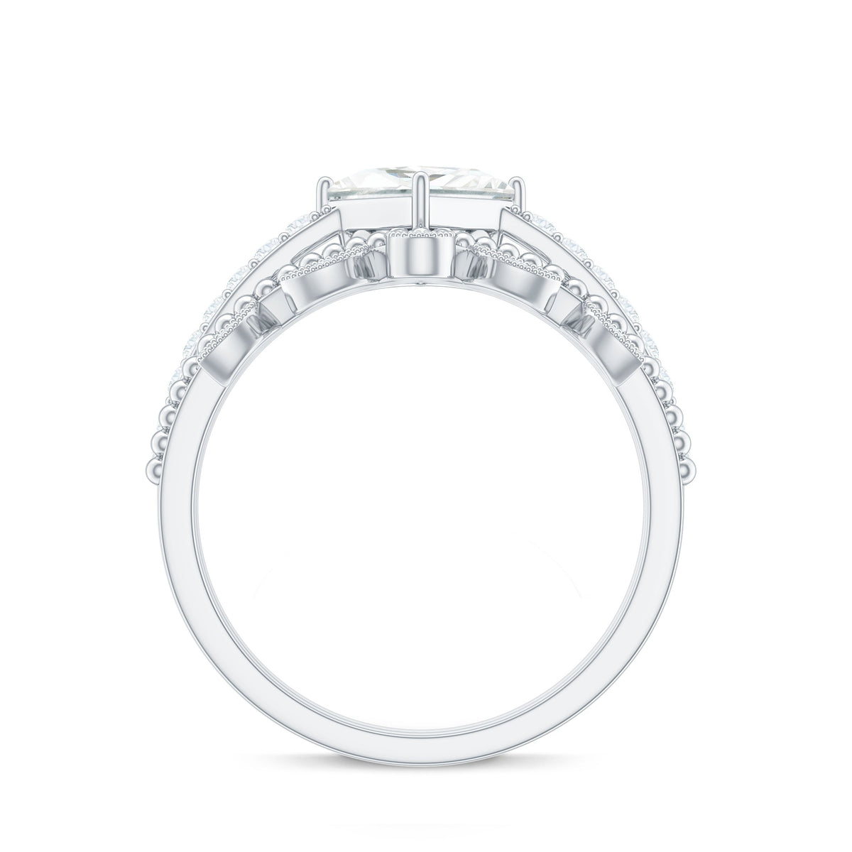 Brilliant Cut Moissanite Vintage Bridal Ring Set