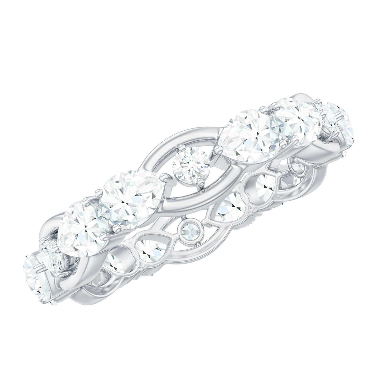 Certified Moissanite Designer Wedding Band