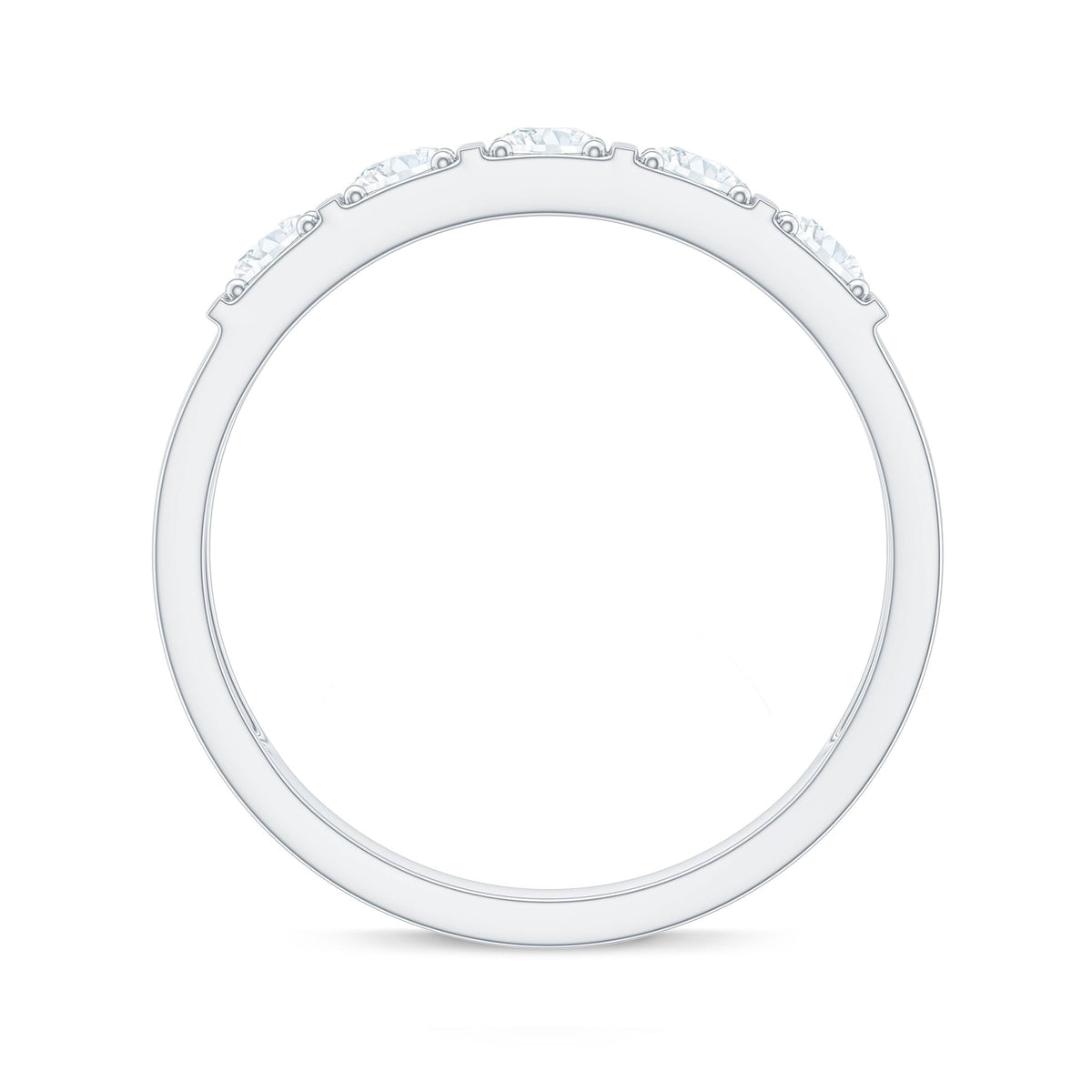 Round Cut Certified Moissanite Five Stone Anniversary Band for Men