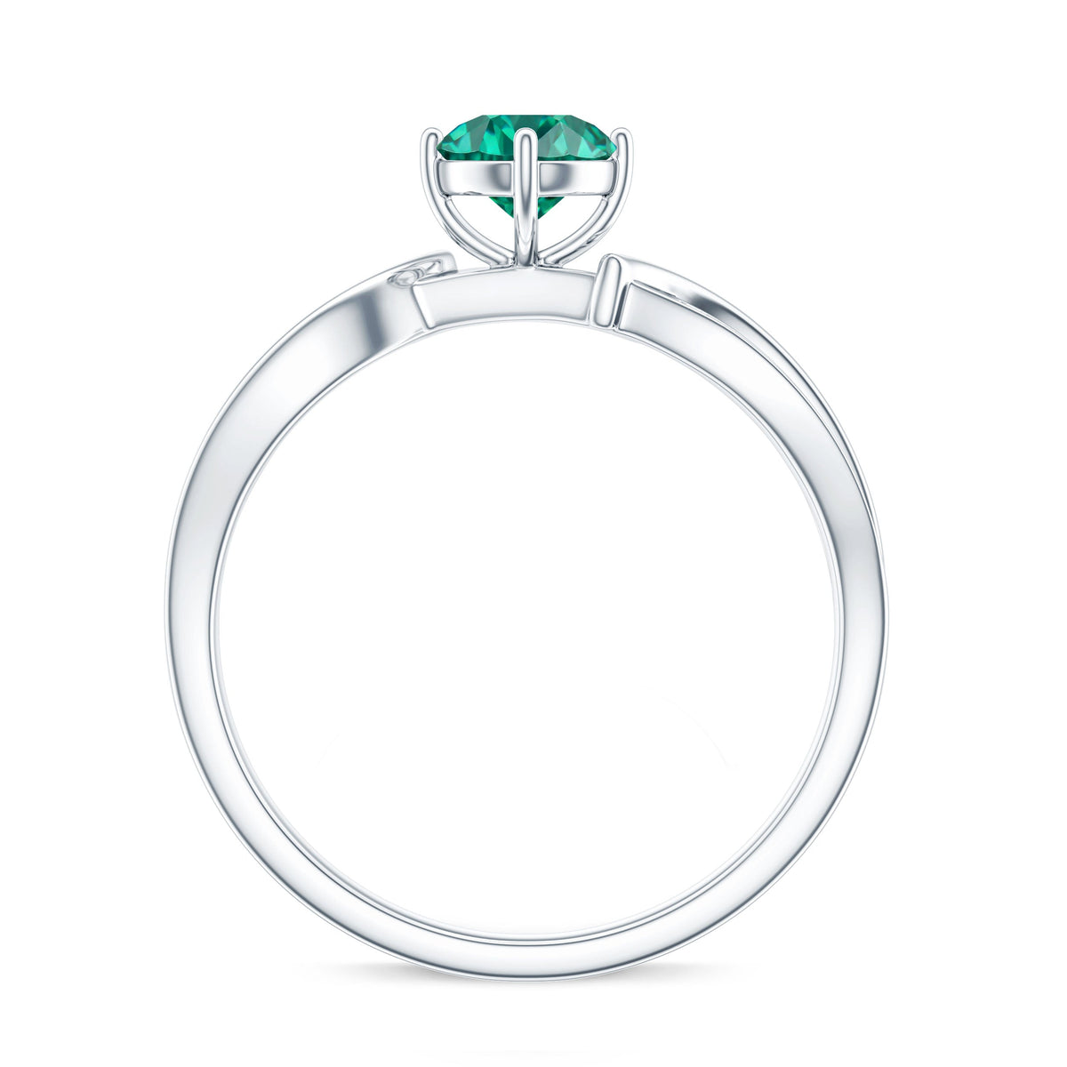 Certified Lab Grown Emerald Diamond Engagement Ring with Infinity Shank