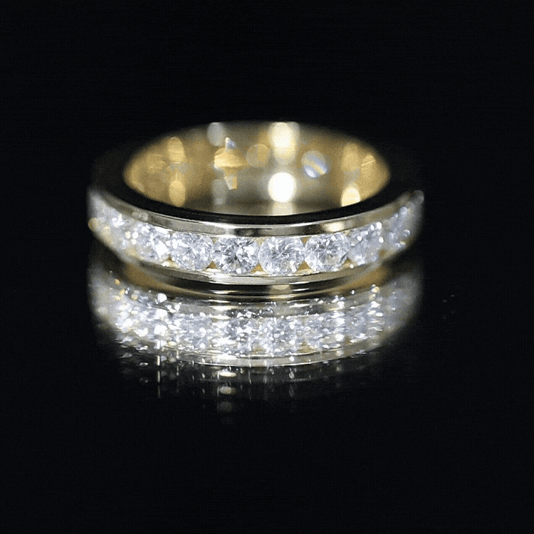 Channel Set Round Moissanite Full Eternity Band Ring