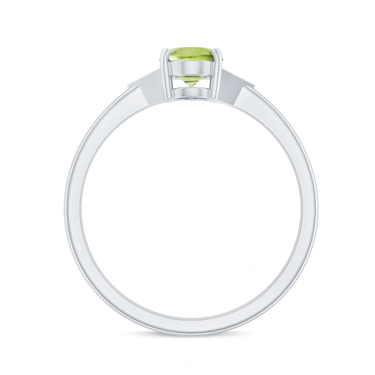 Natural Solitaire 1 Carat Peridot Oval Engagement Ring with Diamond