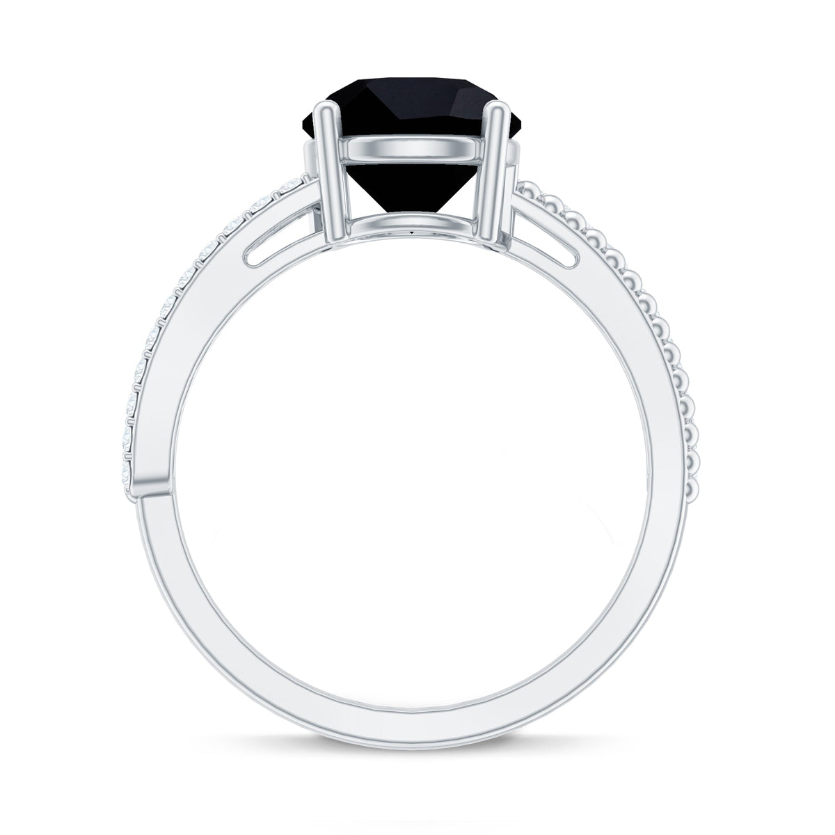 Certified 2 Carat Lab Grown Black and White Diamond Engagement Ring