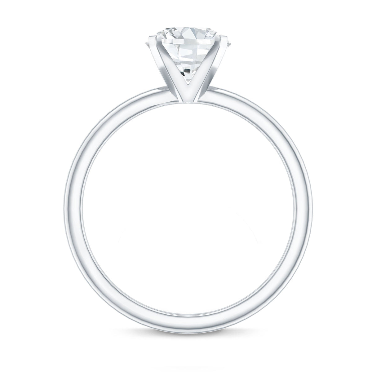 Peg Headset Solitaire Moissanite Ring for Women