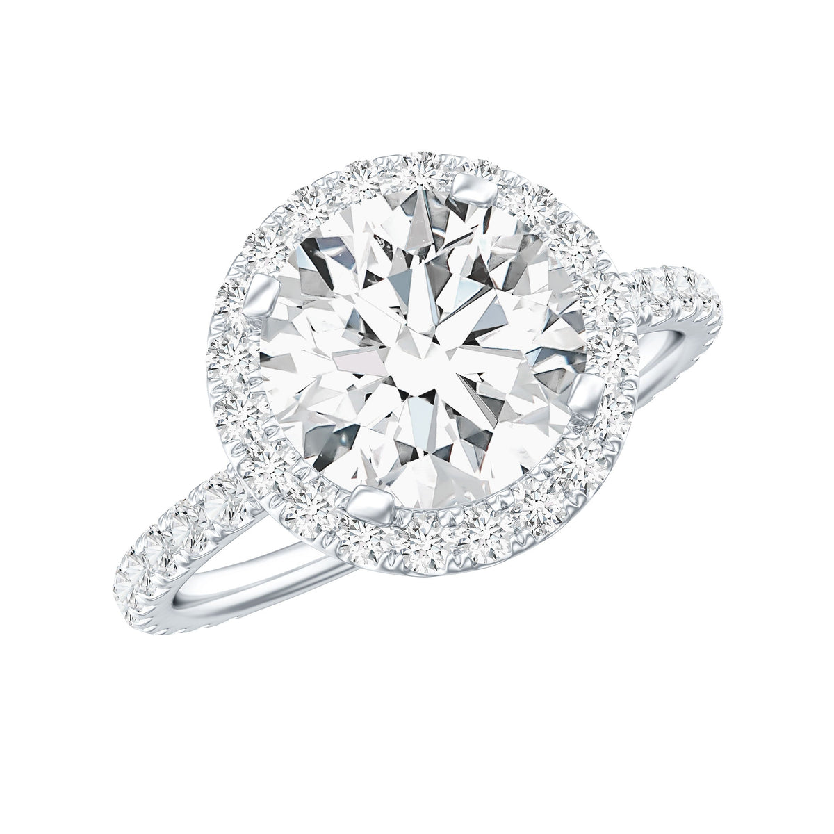 Brilliant Cut Moissanite Classic Halo Engagement Ring