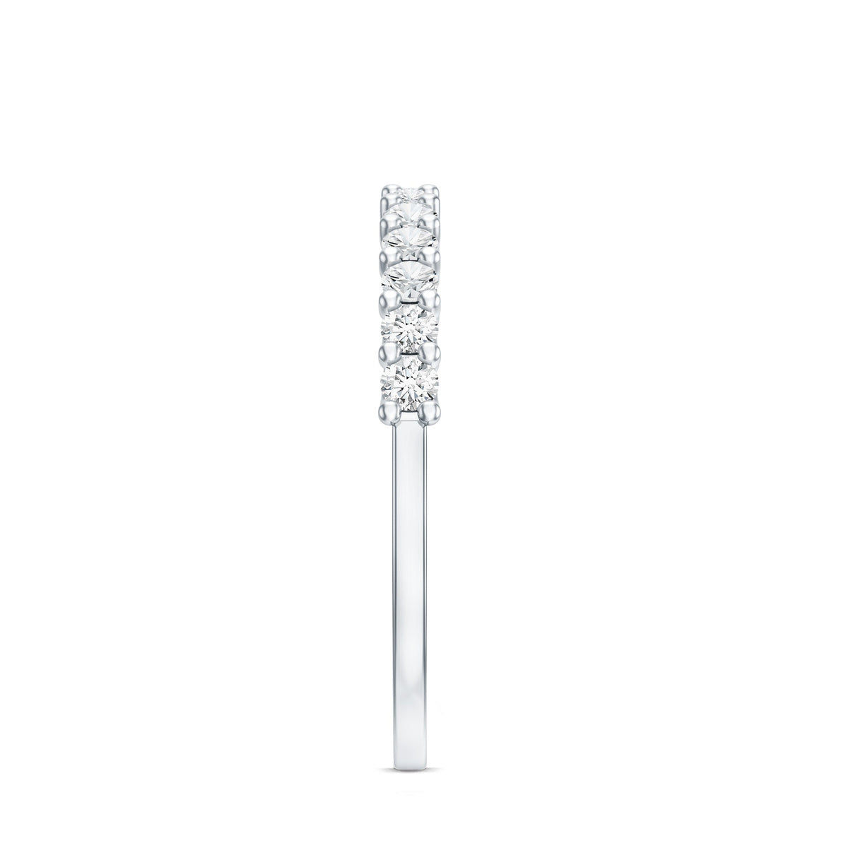 Moissanite Half Eternity Ring in Shared Prong Setting