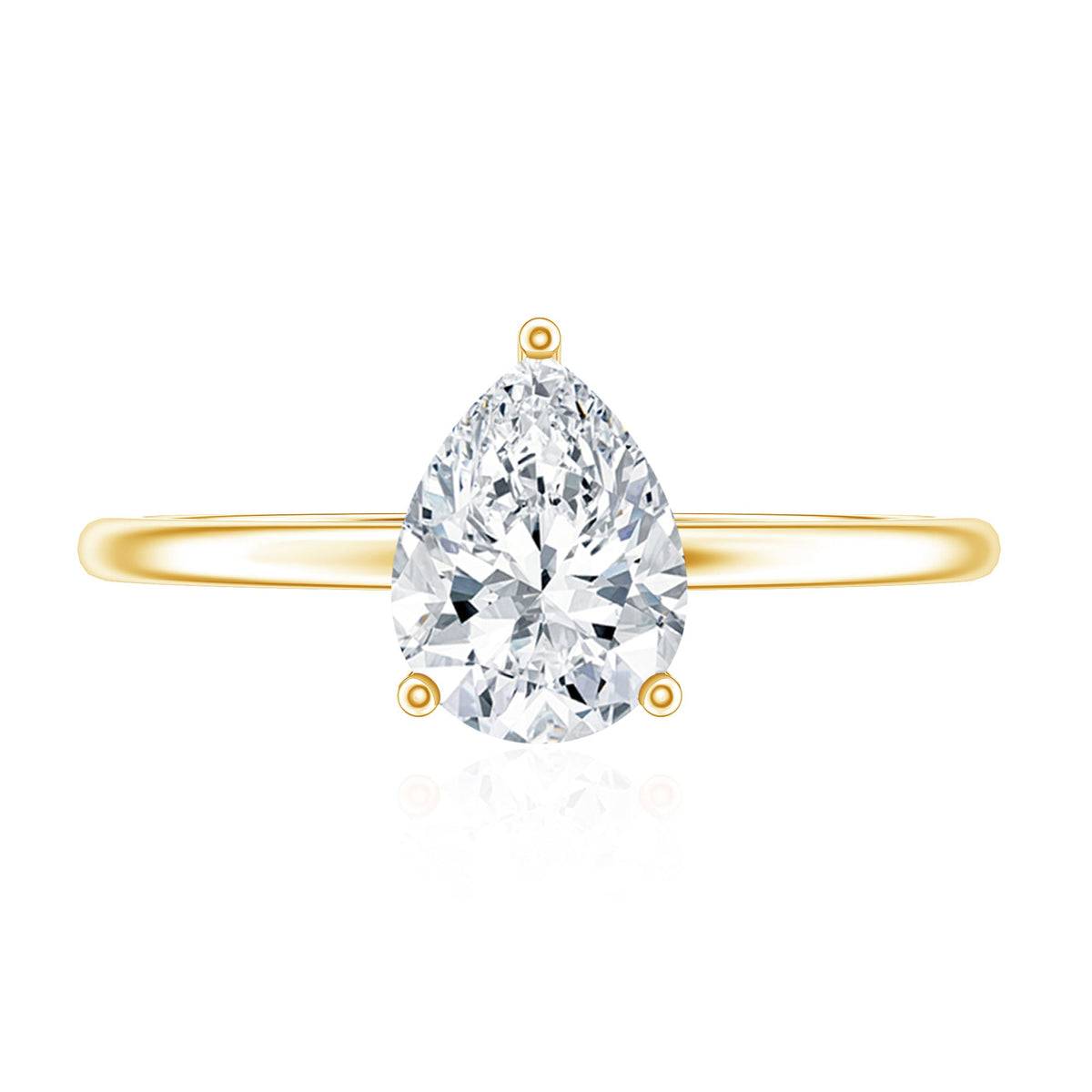Solitaire Moissanite Teardrop Engagement Ring for Women