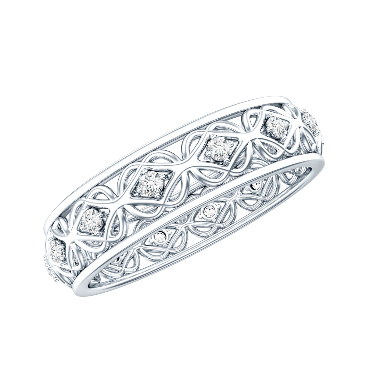 Moissanite Celtic Knot Wedding Band Ring