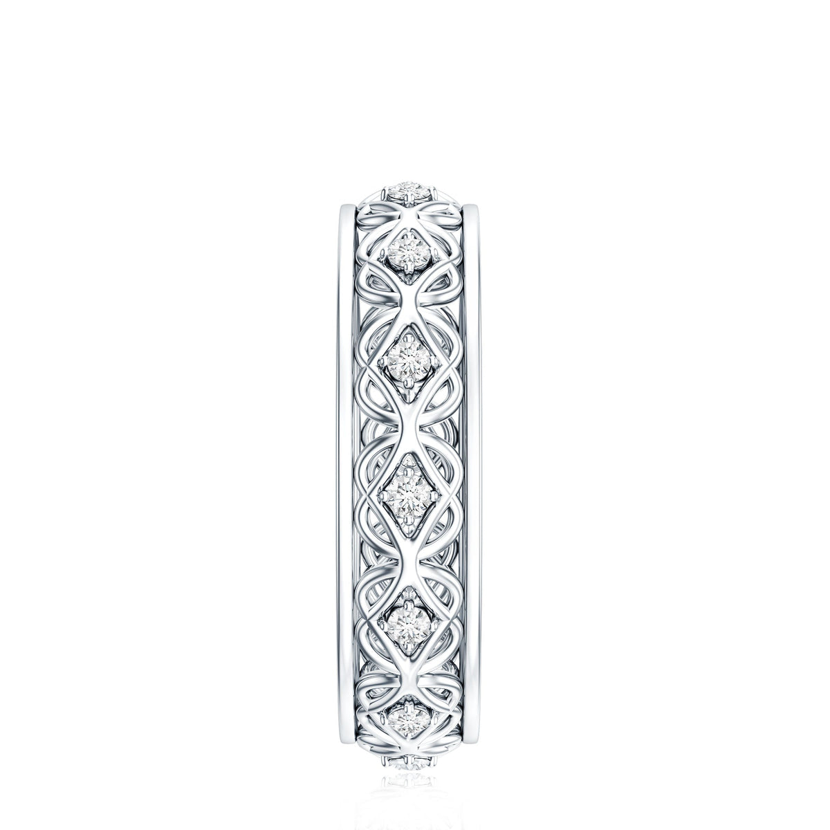 Moissanite Celtic Knot Wedding Band Ring