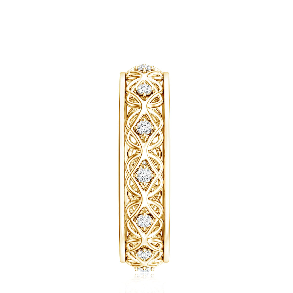 Moissanite Celtic Knot Wedding Band Ring