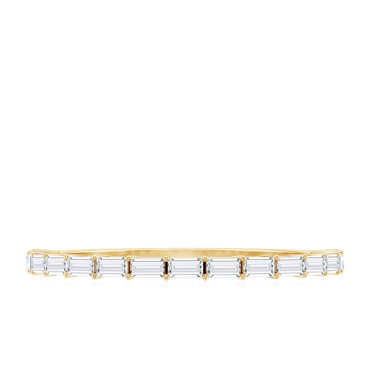 Baguette Cut Diamond Stackable Ring in Shared Prong Setting