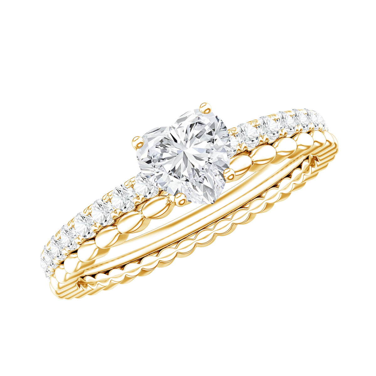 Heart Shape Moissanite Designer Engagement Ring for Women