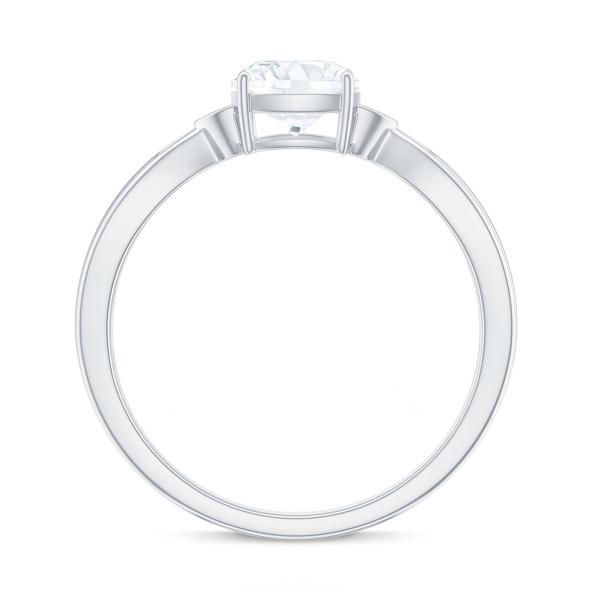 Brilliant Cut 1.7 Carat Moissanite Cushion Engagement Ring