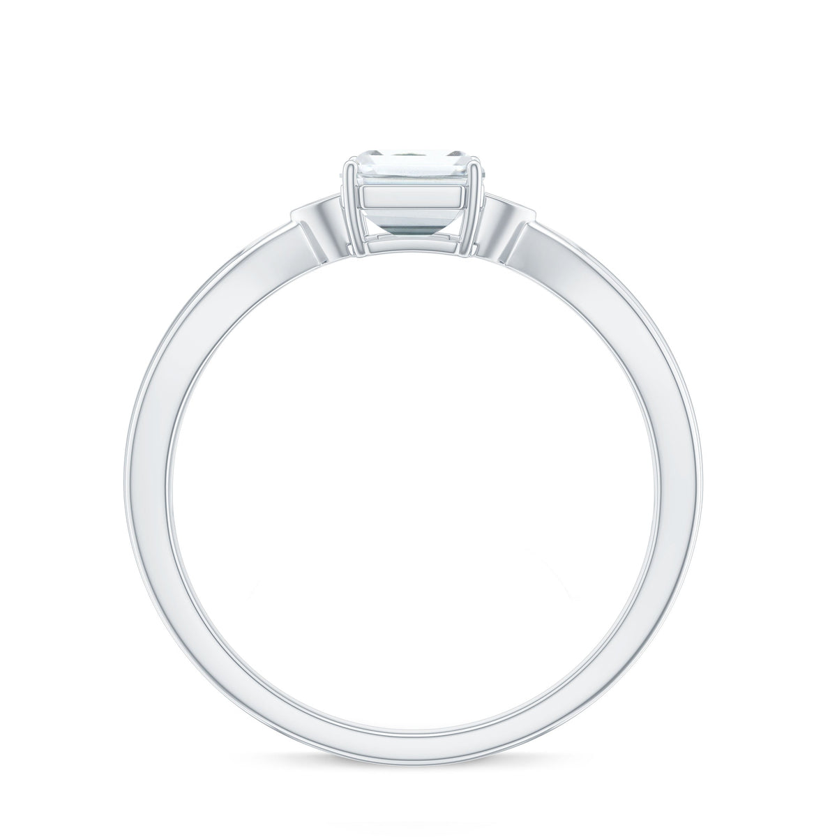 1.8 Carat Emerald Cut Certified Moissanite Engagement Ring for Women