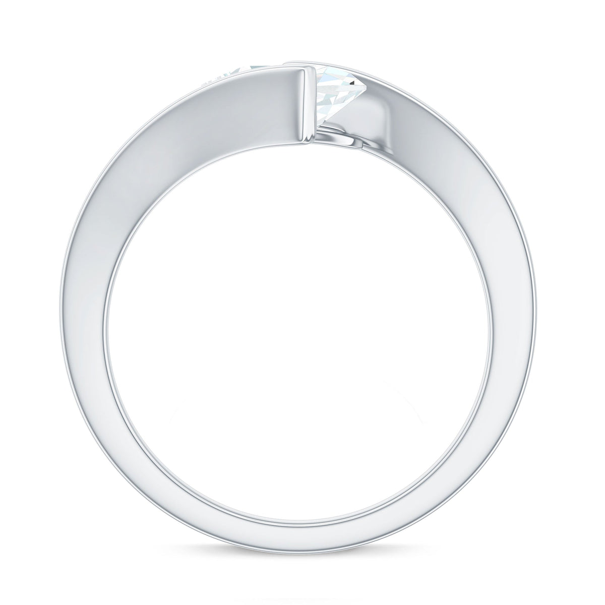 1.3 Carat Pear Cut Moissanite Engagement Ring In Tension Setting