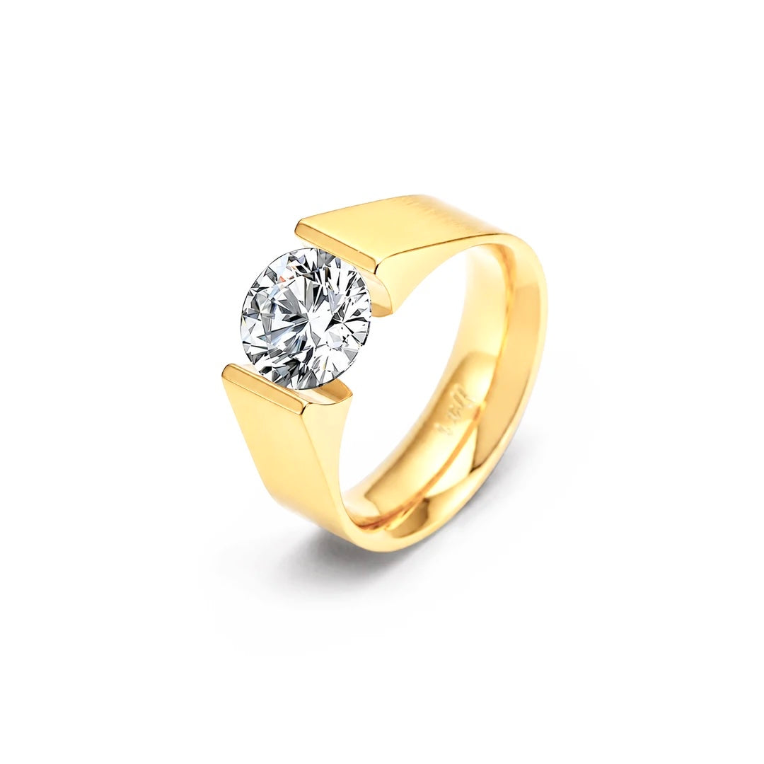RG093G B.Tiff Gold 2 ct Round Solitaire Engagement Ring