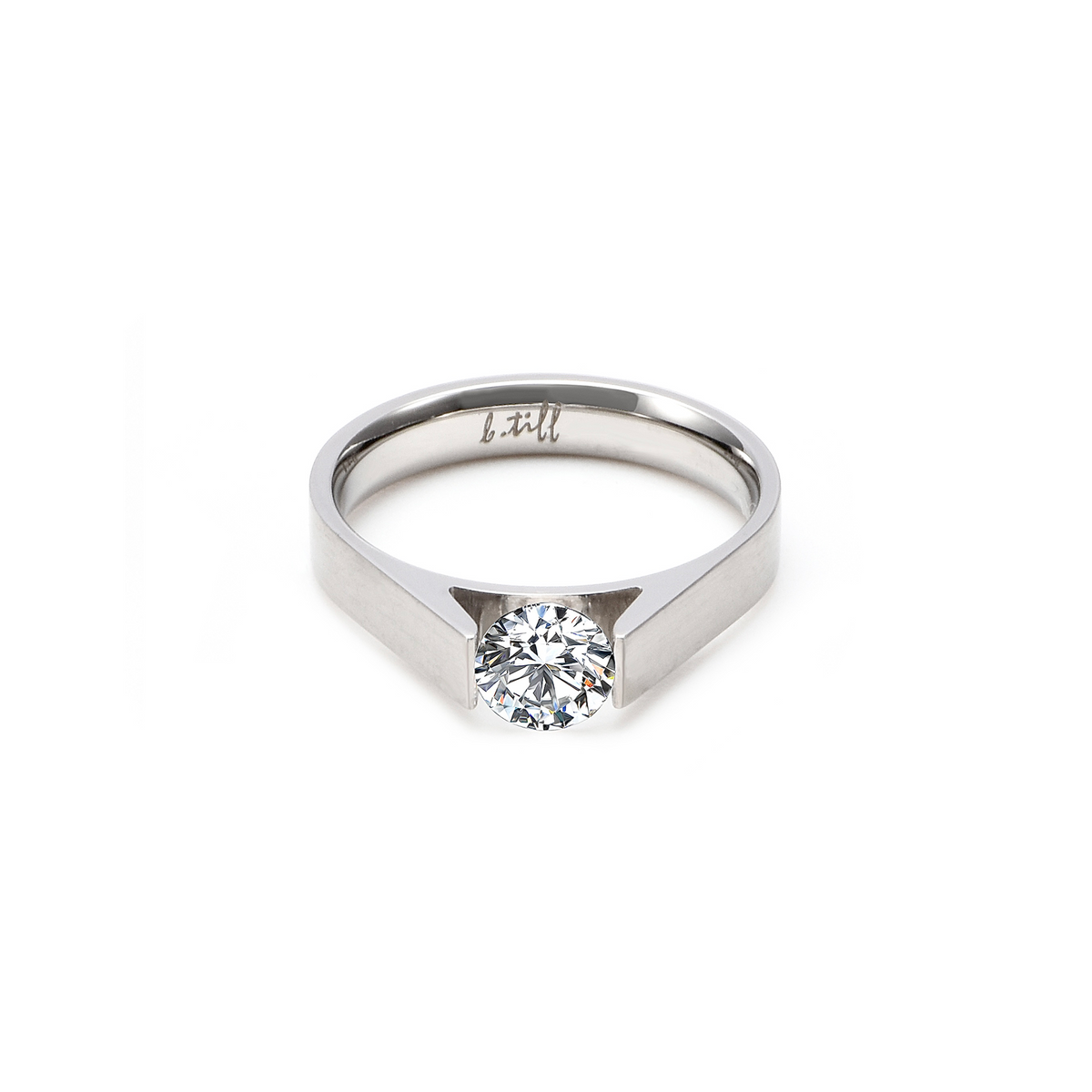 RG096W B.Tiff Tension .75 ct Round Solitaire Engagement Ring