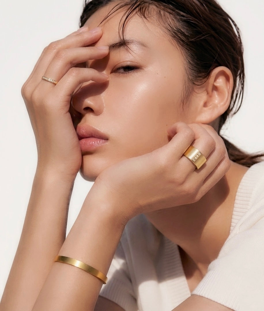 RG111G B.Tiff Gold Stacking .01 ct Eternity Ring [Thin Band]