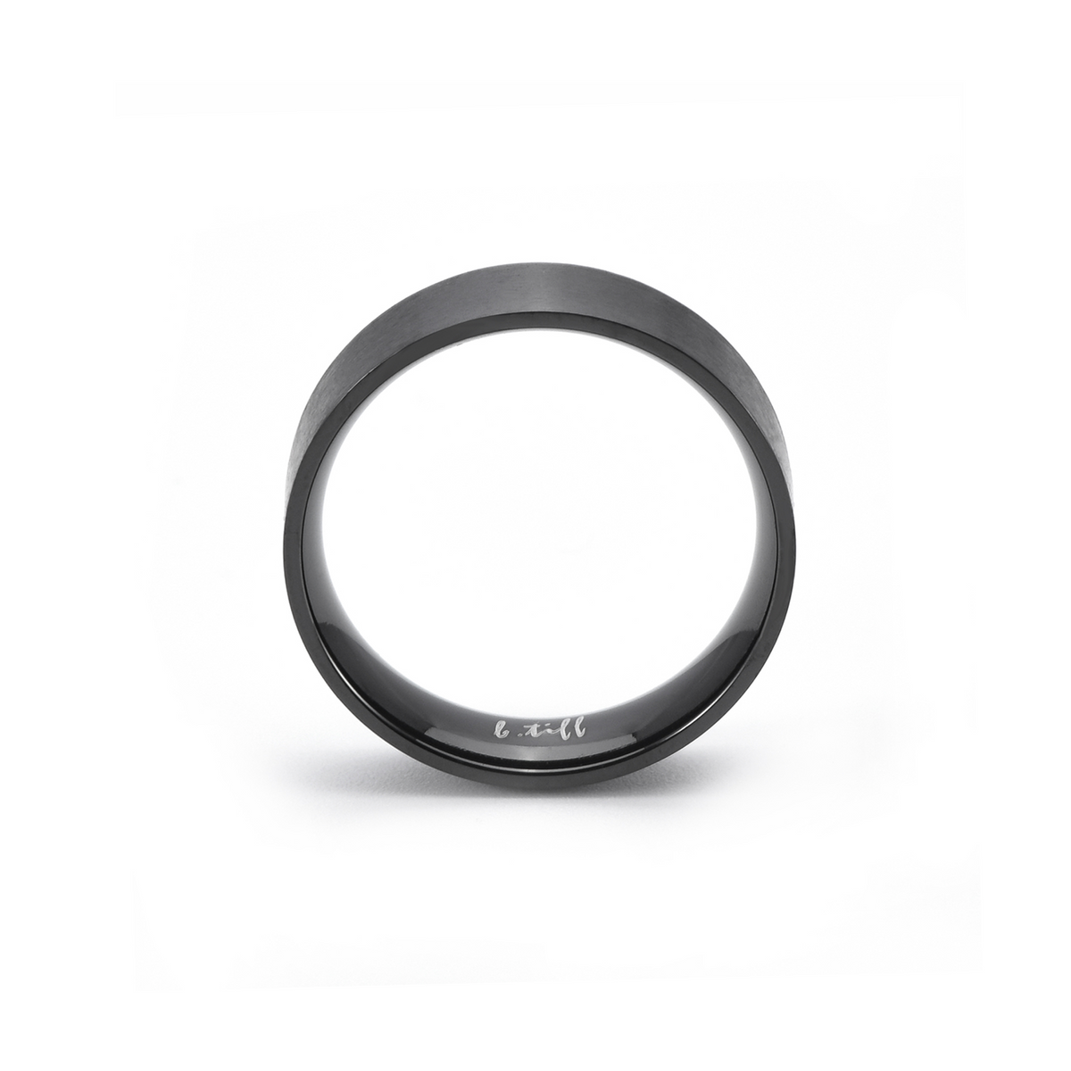 RG600B B.Tiff Black Simplicity 6mm Stacking Plain Ring