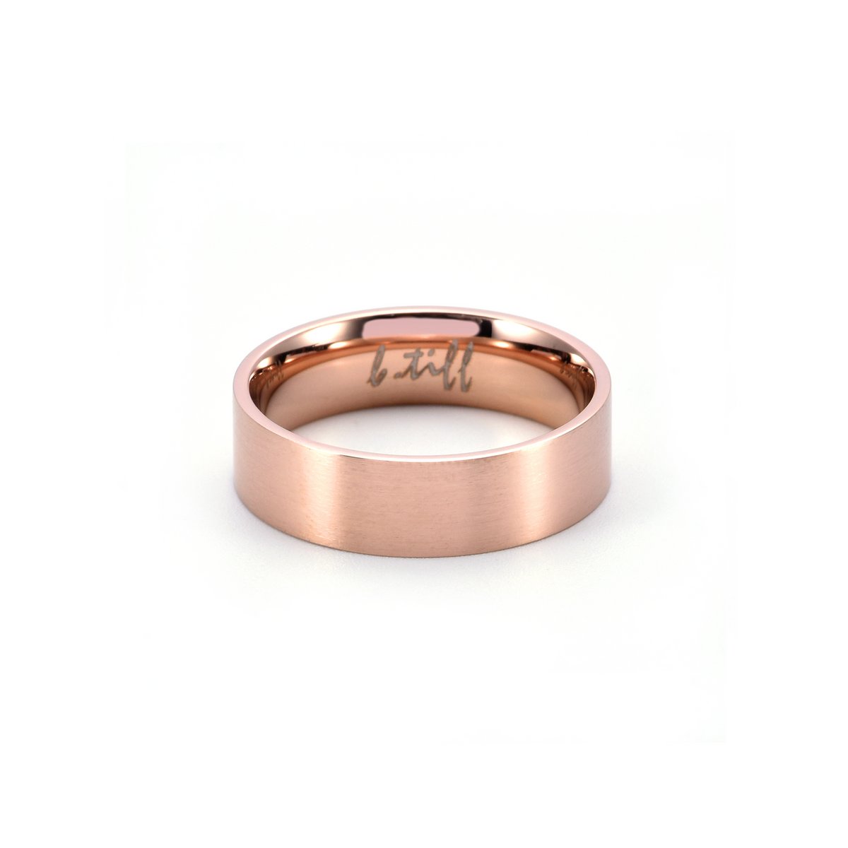 RG600RG B.Tiff Rose Gold Simplicity 6mm Stacking Plain Ring