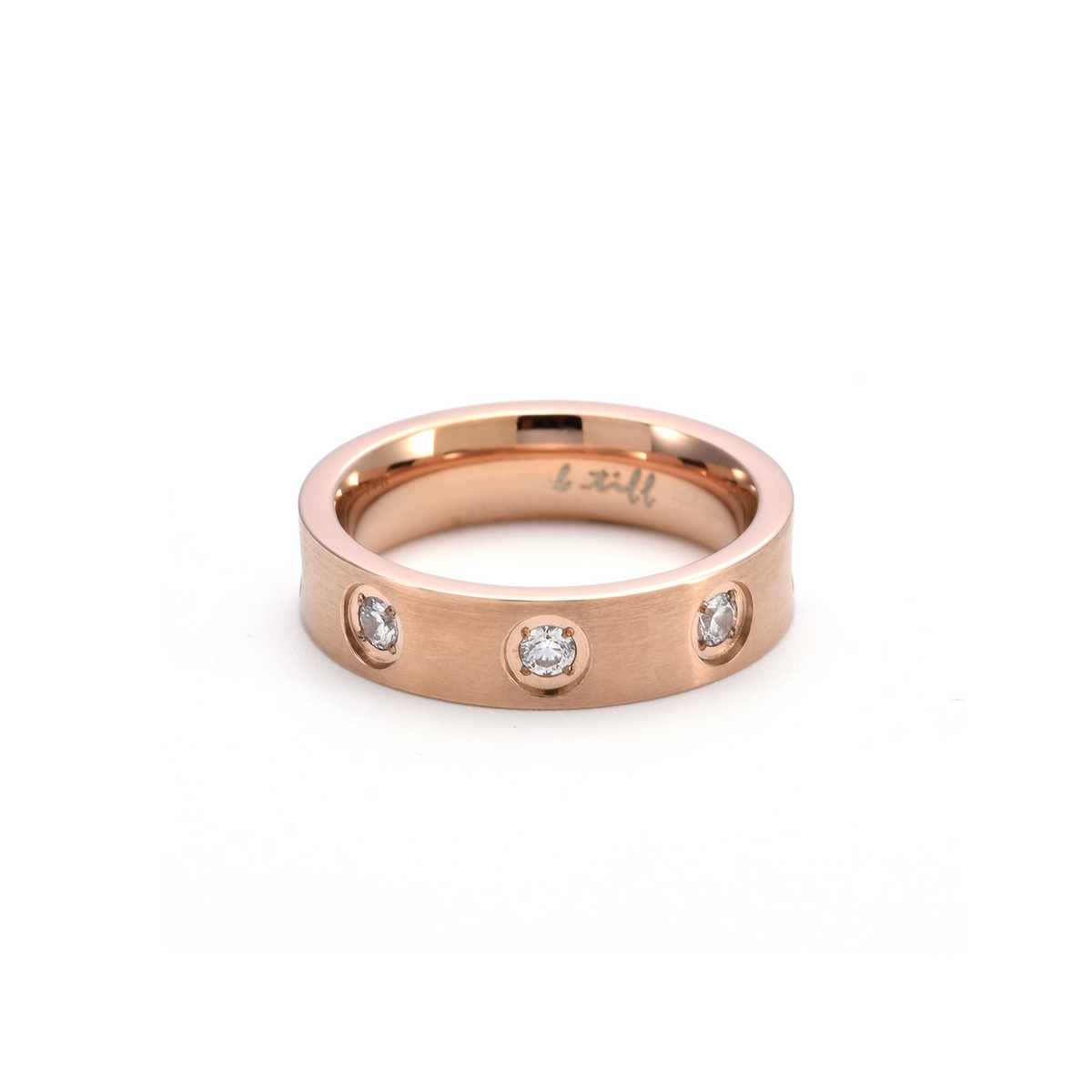 RG808RG B.Tiff Rose Gold 8-Stone Pave Ring