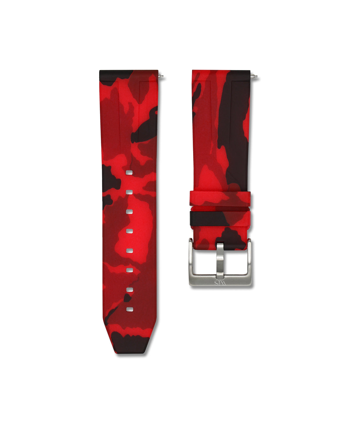 Red Camo Quick Release Rubber Strap 24mm