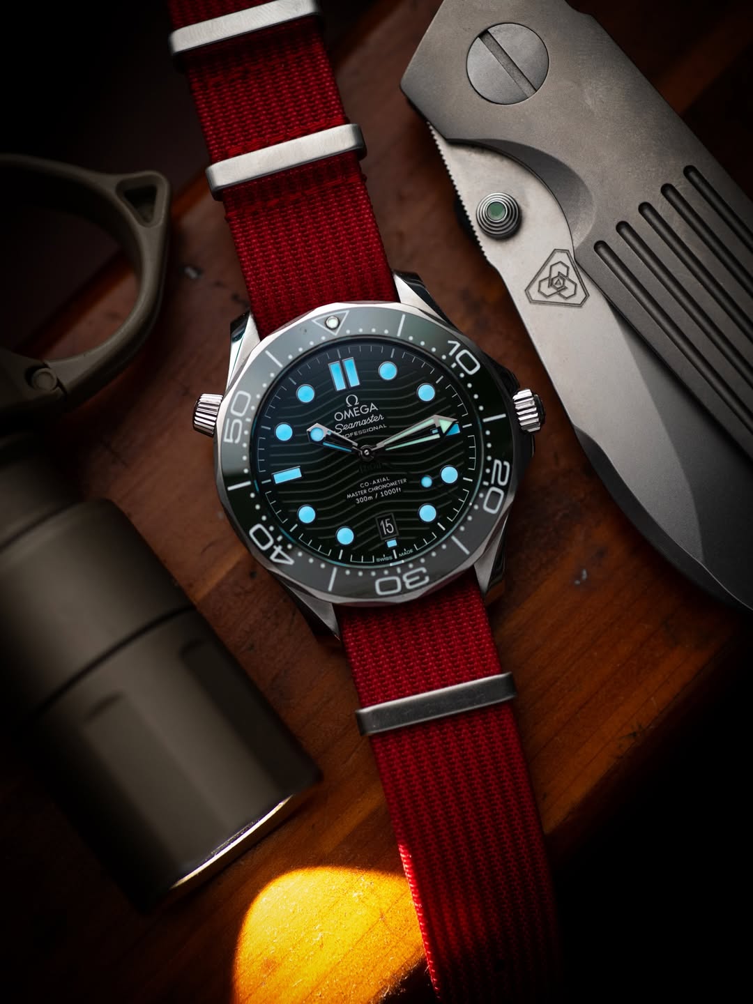 Scarlet Red Woven Nylon Strap 20mm
