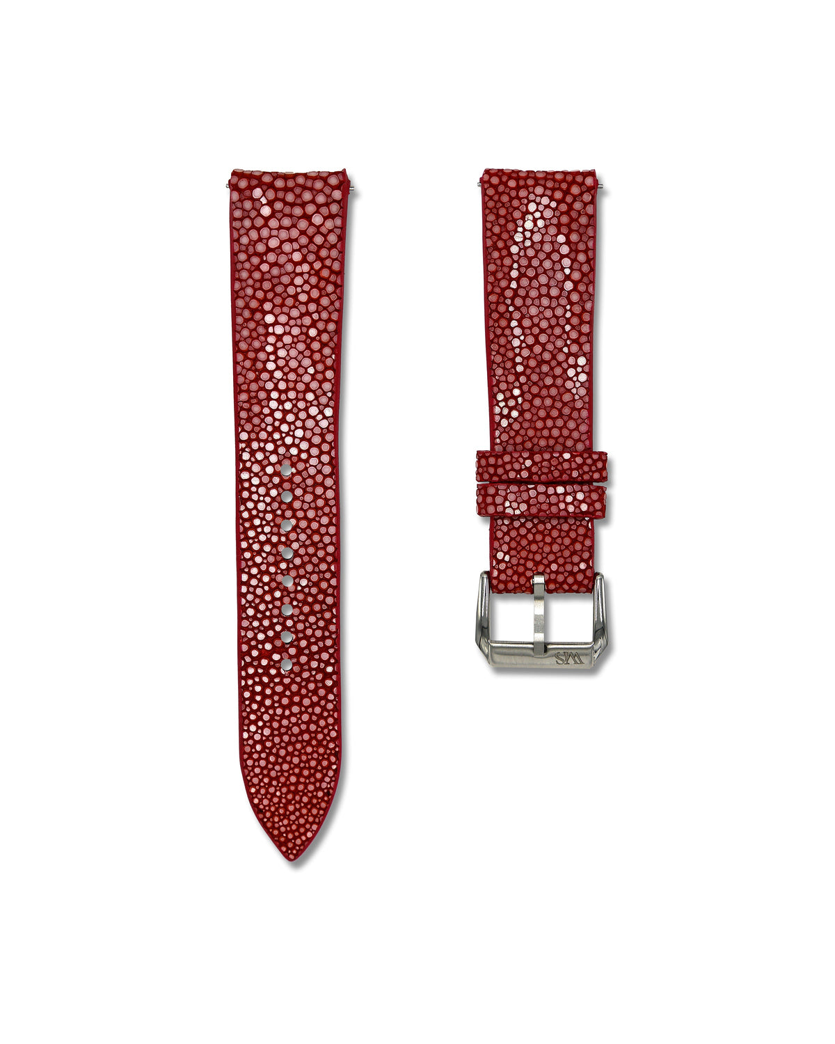 Red Bespoke Stingray Leather Watch Strap 20mm