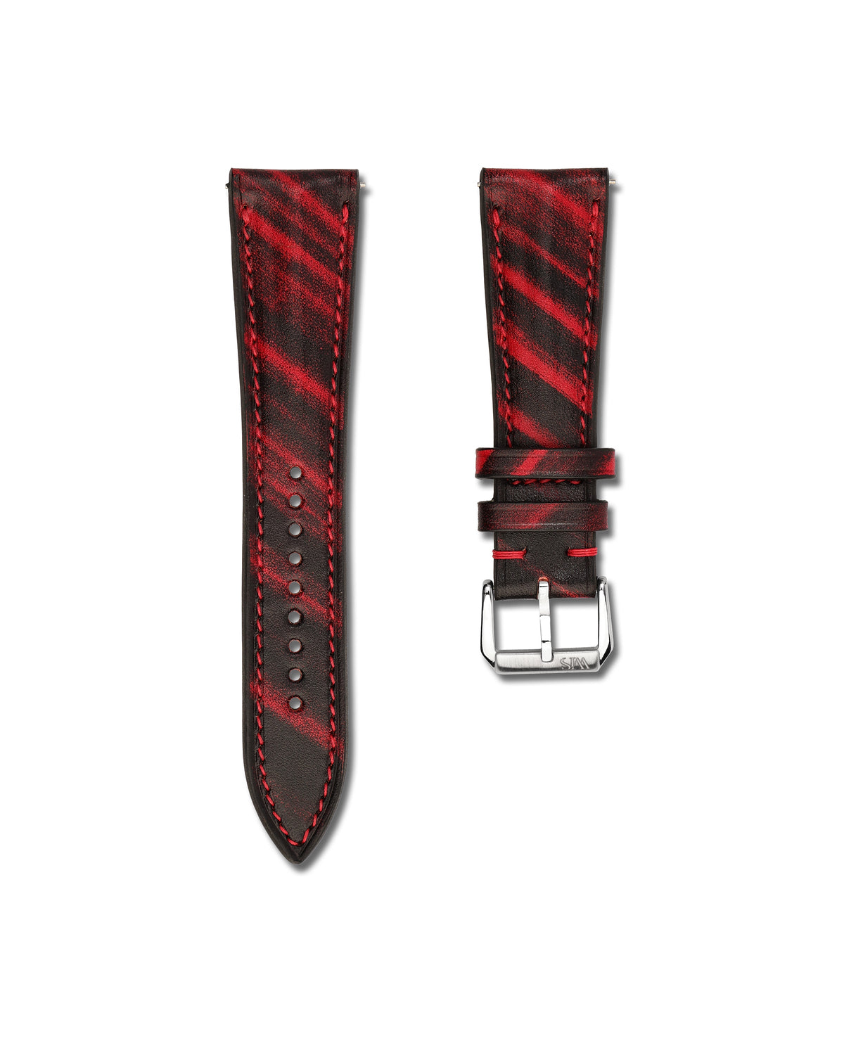 Crimson Brushed Calf Leather Watch Strap 22mm