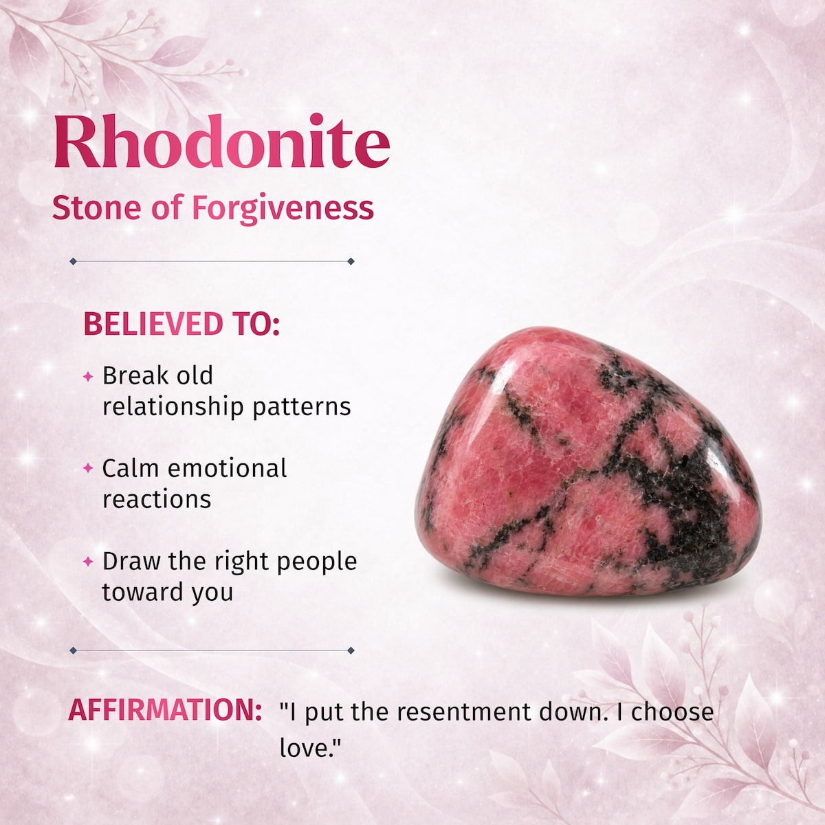 The Love Frequency – Rhodonite Bracelet of Forgiveness