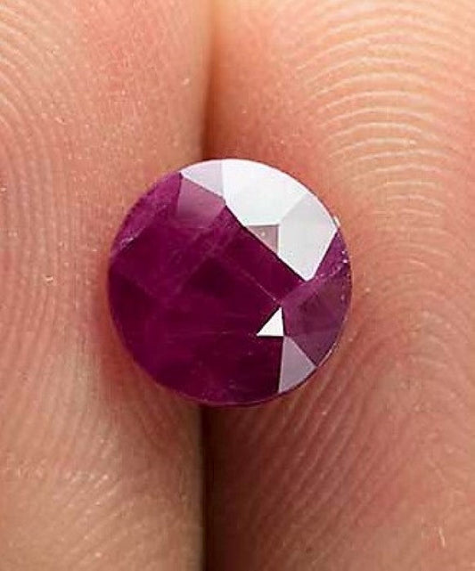 Ruby Round Cut 12mm 6 Carat Cloudy Pakistan Hunza Gem