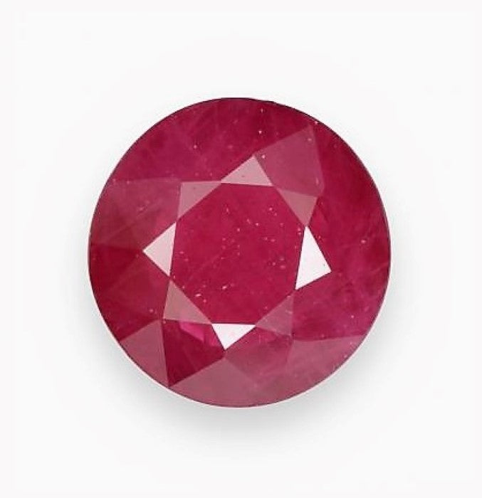 Ruby Round Cut 13mm 7 Carat Cloudy Pakistan Hunza Gem