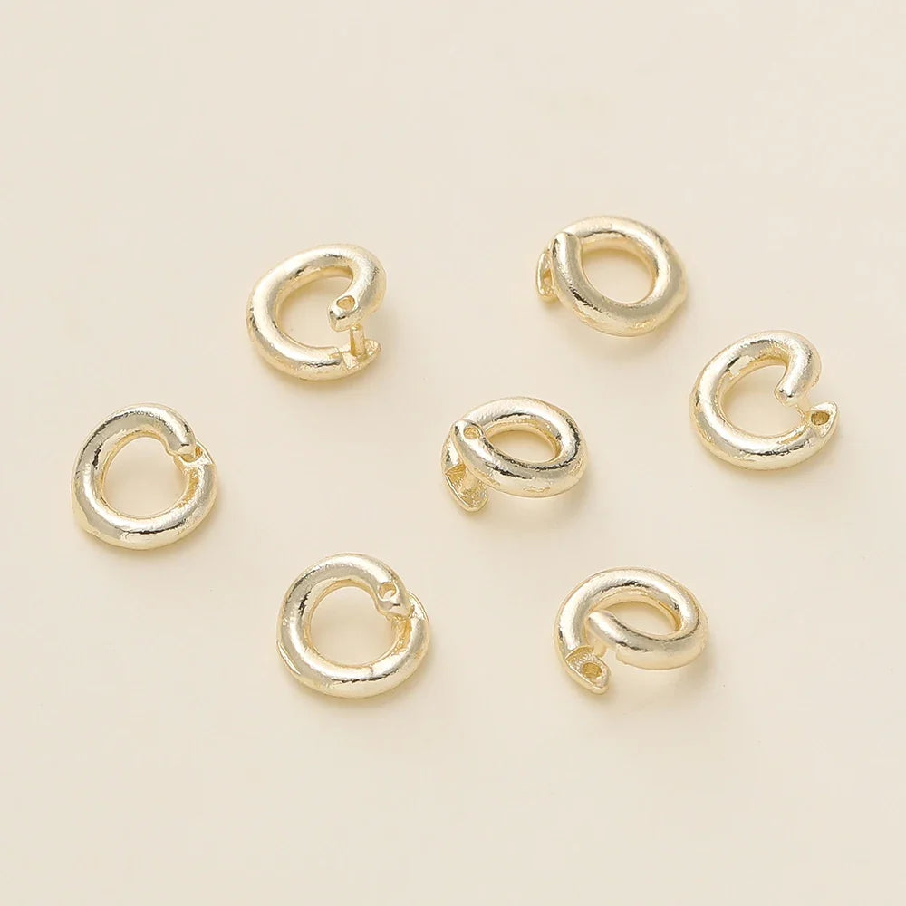 10Pcs/Pack 14/18K Gold Color Plated Open Jump Rings Split Rings Connector For Necklace Bracelets Jewelry Making Accessories