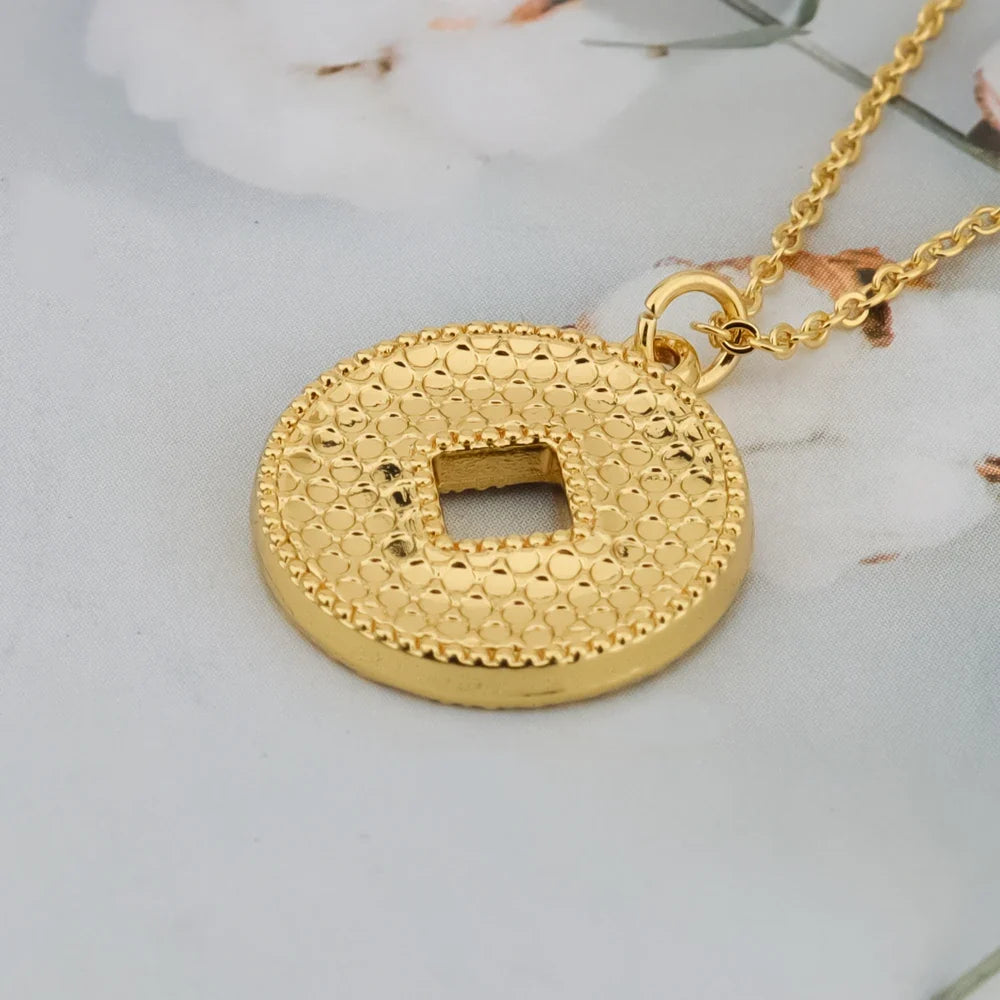 Dubai Gold Color Pendant Necklaces jewelry for Women Costume Necklace Earrings Sets Nigerian Wedding Party Gifts