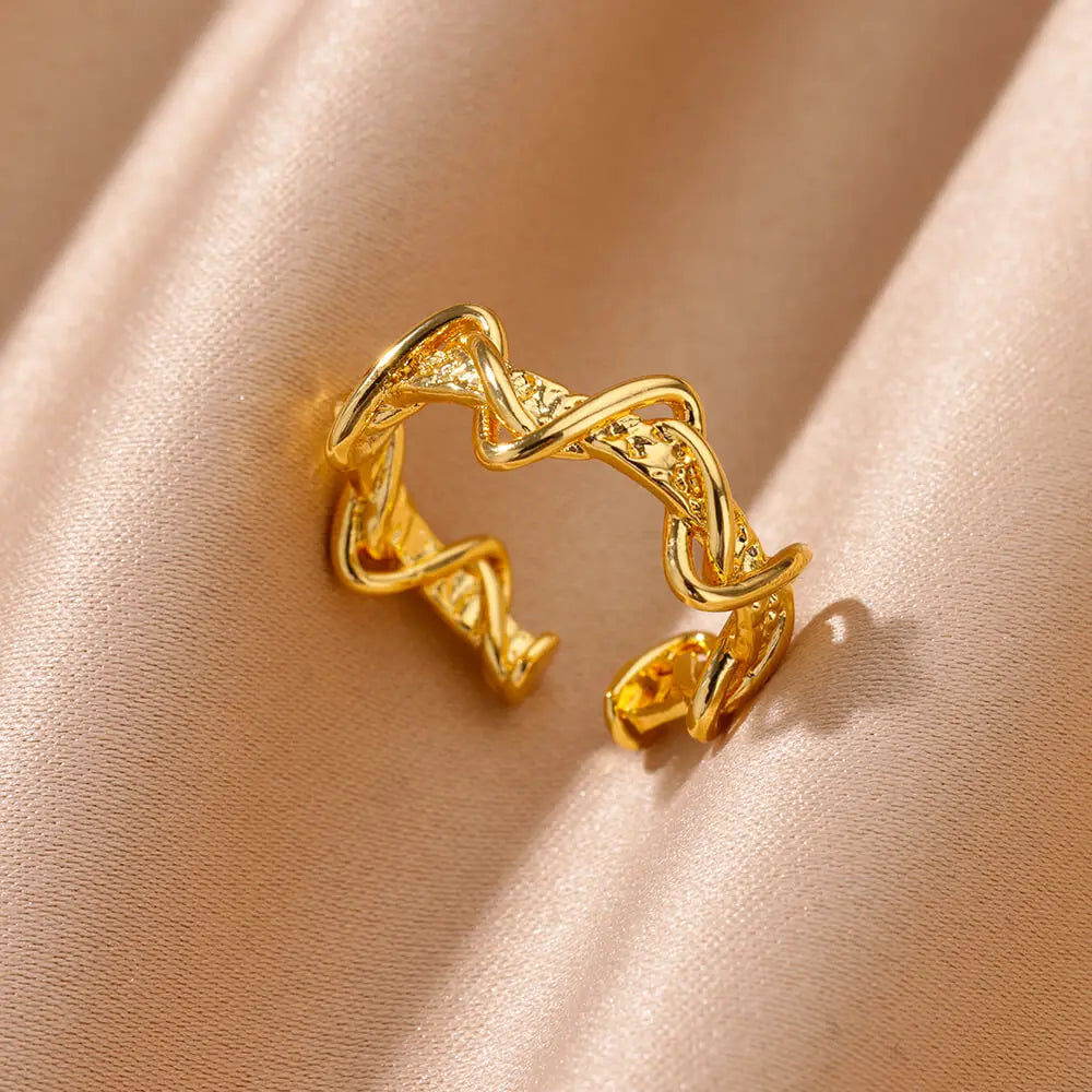 Stainless Steel Rose Flower Rings for Women Vintage Hollow Out Love Heart Finger Ring Aesthetic Jewelry Gifts anillos mujer