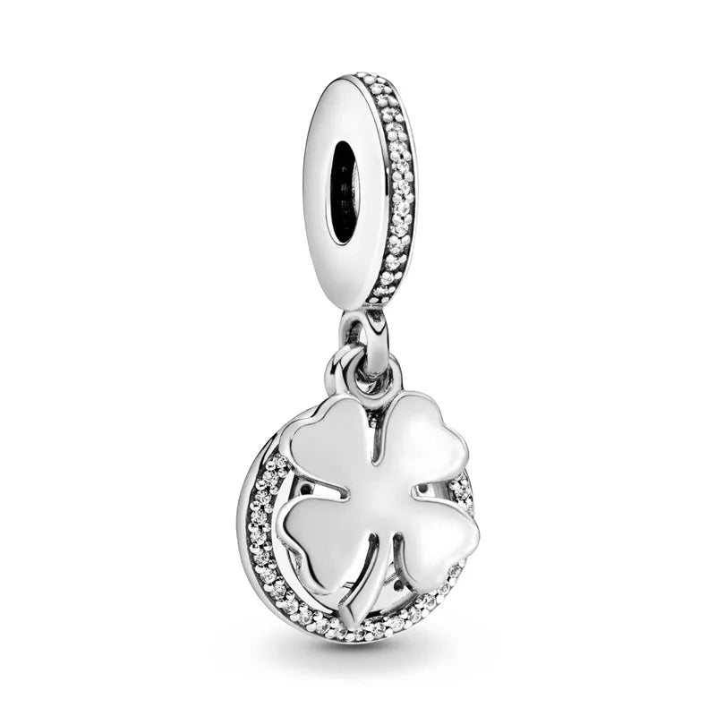 European New 925 Sterling Silver Spring New Pink Flower Ballon Cat Diy Beads Charm Fit European S925 Bracelet Bangles