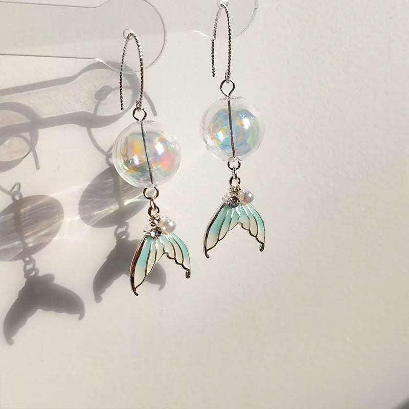 Creative Goldfish Earring Unique Transparent Goldfish Pendant Earring Cute Koi Fish Drop Earrings Personalized Jewelry Wholesale