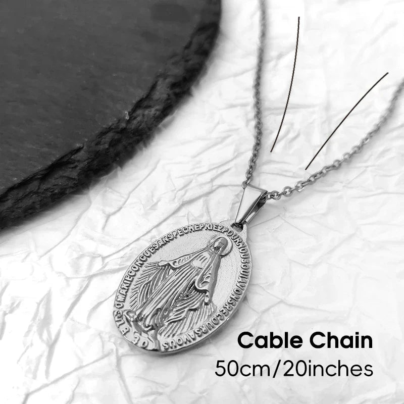 Hot Sale Virgin Mary Pendant Necklace - 18K Gold Plated & 316L Stainless Steel Religious Medallion, Catholic Gifts for Women Men